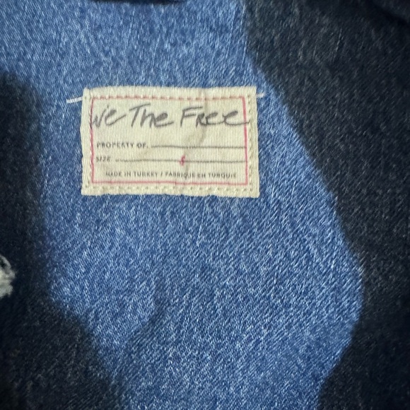 We The Free Dark and Light Blue Denim Jacket - Picture 6 of 7